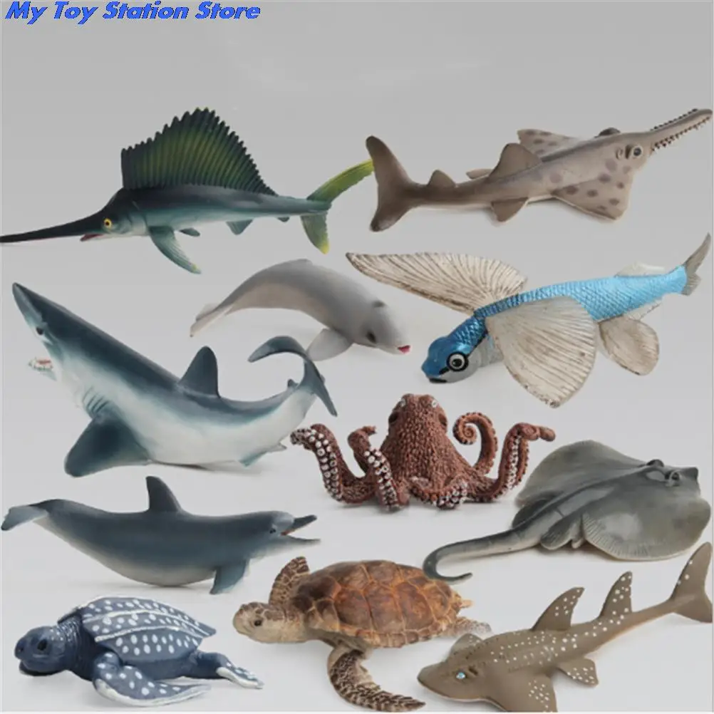 Ocean Sea Animals Toy Shark Octopus Turtle Kids Learning Educational Simulation Model For Action Figure | Игрушки и хобби