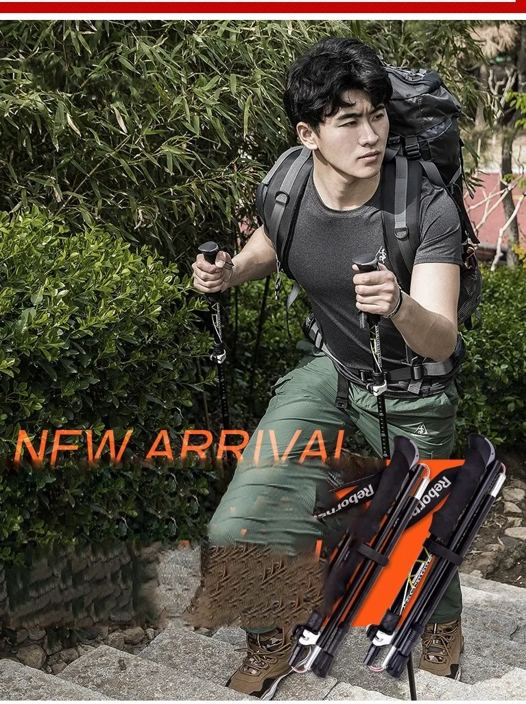 

2Pcs / Pair Folding Multifunctional Trekking Pole Running Walking Sticks Ultra-Light Quick Trekking Hiking Pole Aluminum Alloy