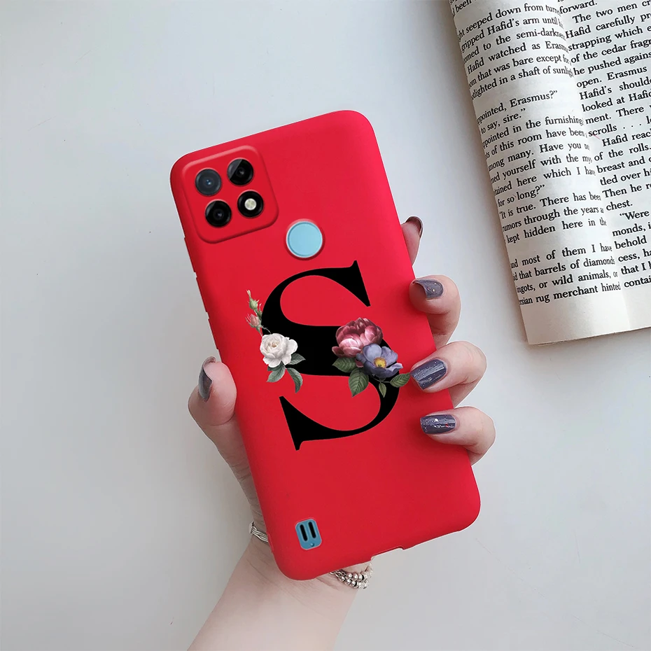 for oppo realme c21y case letter monogram flower soft slim phone cover for realme c21y c21 y rmx3261 realmec21y c 21y coque case free global shipping