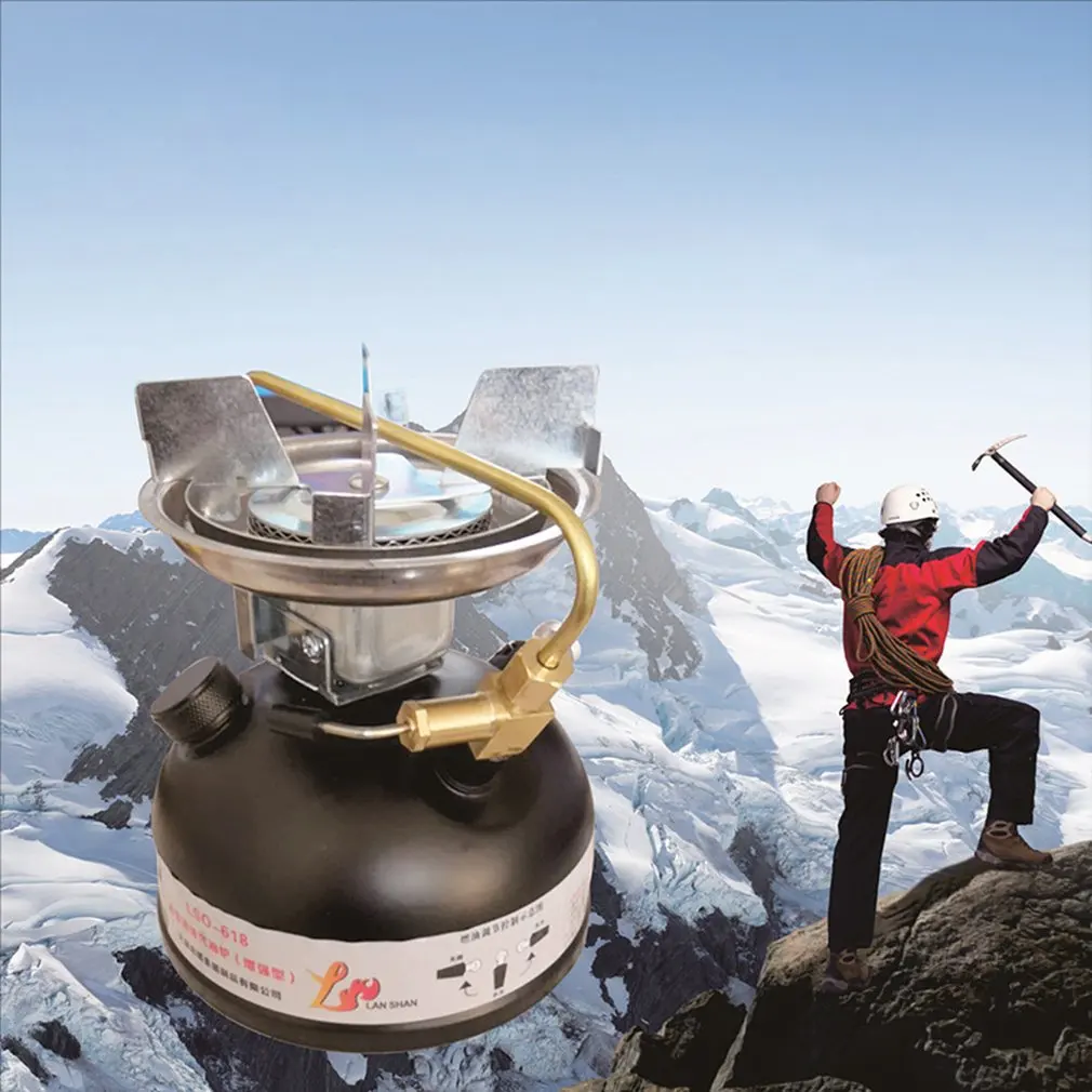 Горелка на открытом воздухе для кемпинга рыбалки портативная бензине без