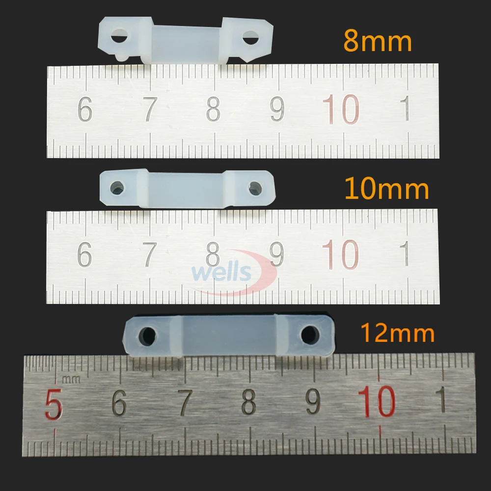 

100pcs 8mm/10mm/12mm led Silicon Clip Connectors for 3528 5050 RGBW RGB WS2812 LED lamp Tape PCB connection