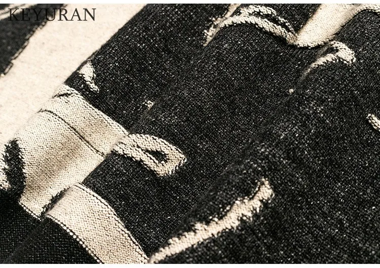 Осенне зимнее женское жаккардовое платье свитер с высоким воротником женский