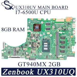 kefu ux310uv laptop motherboard for asus zenbook ux310uq ux310uqk ux310u original mainboard 8gb ram i7 6500u gt940mx 2gb free global shipping