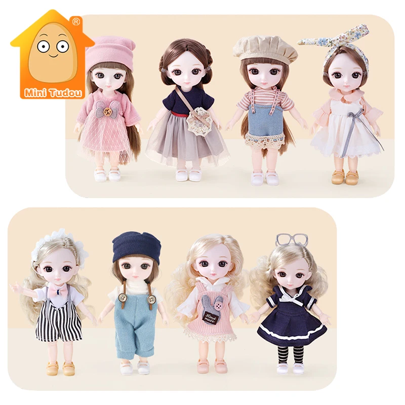 

Кукла шарнирная 16 см с 13 подвижными суставами, мультяшная пластиковая одежда, красивый игровой набор для макияжа, обучающая игрушка для дев...