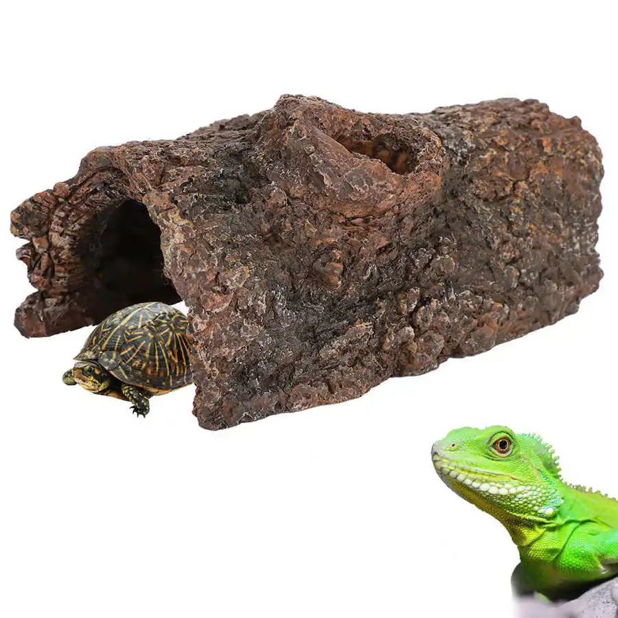 

Turtle Reptile Hide Cave Reptiles Avoiding Caves Simulation Resin Tree Bark Amphibians Landscape Lizard Feeding Box Decoration