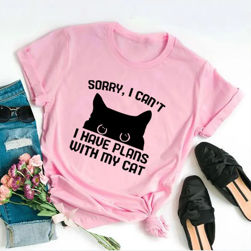 Извините я не могу задумать что мой кот женские футболки с коротким рукавом топы