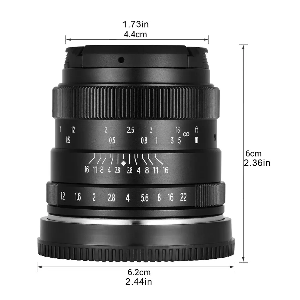 

35mm F1.2 Large Aperture Manual Focus Fixed Lens for Fuji X & M4/3 Cameras for Nikon Z Mount APS-C Mirrorless Camera Z50