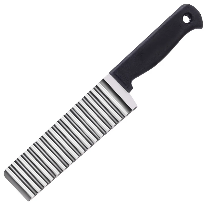 

2021 Potato French Fry Cutter Stainless Steel Kitchen Accessories Serrated Blade Easy Slicing Banana Fruits Potato Wave Knife