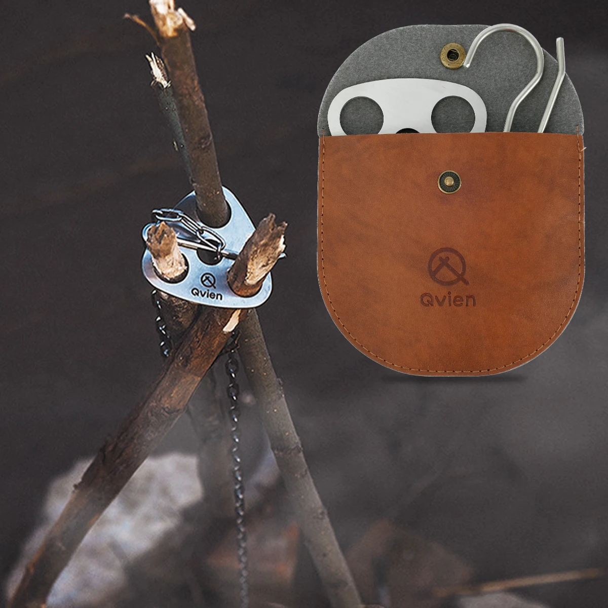 

Camping Tripod Tool Stainless Steel Outdoor Campfire Cooking Accessories+ Chair Portable Oven Camping Cookware Camping Equipment