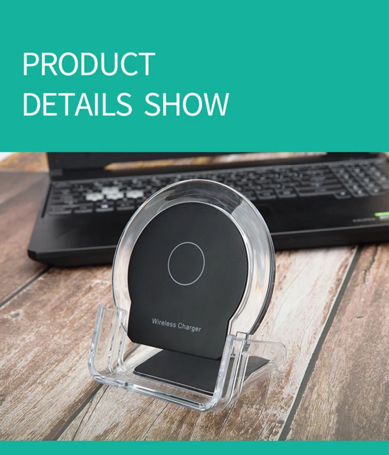 15W Wireless Charger Stand Desktop Fast Charging Dock Removable Phone Holder Bracket For Iphone Samsung