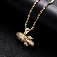 iced out bling bling x ship pendant necklace mirco pave prong setting men women female male fashion hip hop jewelry bp137