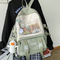 classic fashion lady canvas travel backpack cute bookbag student black schoolbag female bag waterproof women rucksack