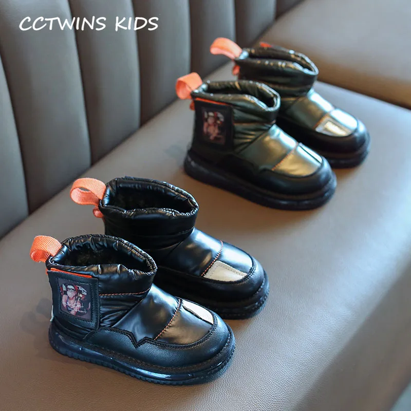 CCTWINS/детская обувь; коллекция года; зимние детские черные ботинки; брендовая теплая обувь для маленьких девочек; модные короткие ботинки для мальчиков; SNB101