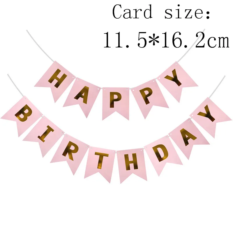 Chicinlife мальчик девочка 4th Happy Birhday украшение номер 4 шар День рождения корона шляпа 4 года День рождения принадлежности - Цвет: Pink banner