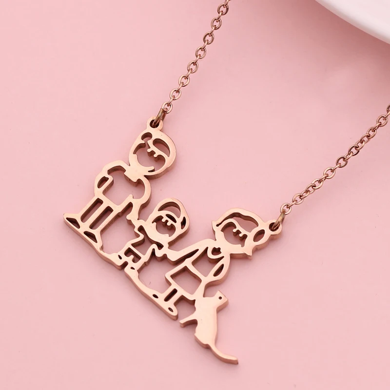 Модные счастливые рождественские подарки для всей семьи 3 человек кошка папа