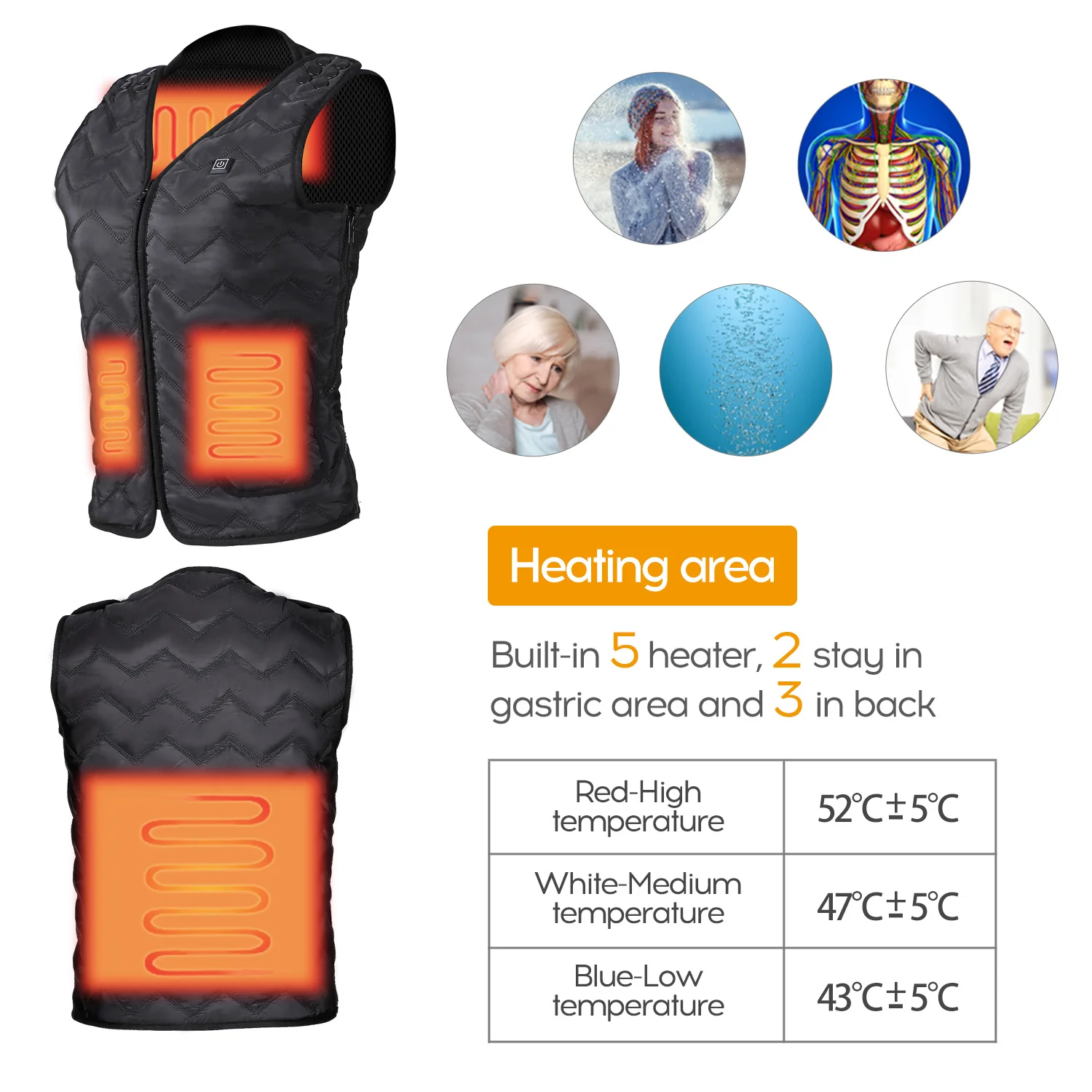 Интеллектуальная электрическая тепловая жилетка сохраняющая тепло зимой 3