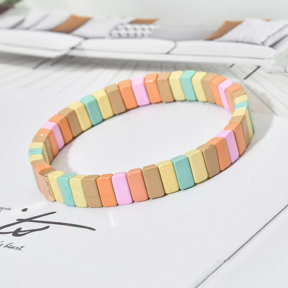 Новые браслеты друзья эмалированная плитка Браслет Женская повязка Pulseras Mujer 2021