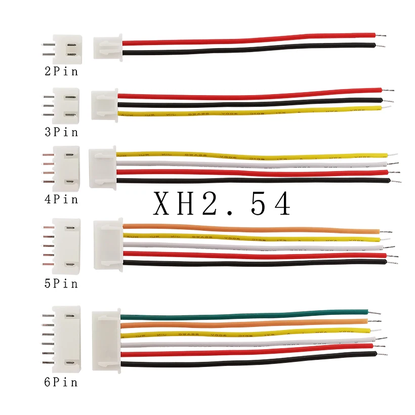 5 компл./лот JST PH XH соединители для проводов PH2.0mm XH2.54mm 2P 3P 4P 5P 6P Удлинительный кабель