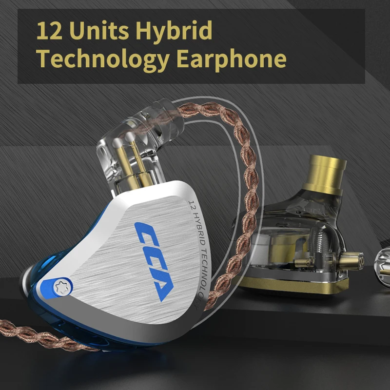 Новейшие CCA C12 5BA + 1DD 12 драйверы блок Золотой Металл HIFI гибридные наушники 5D стерео