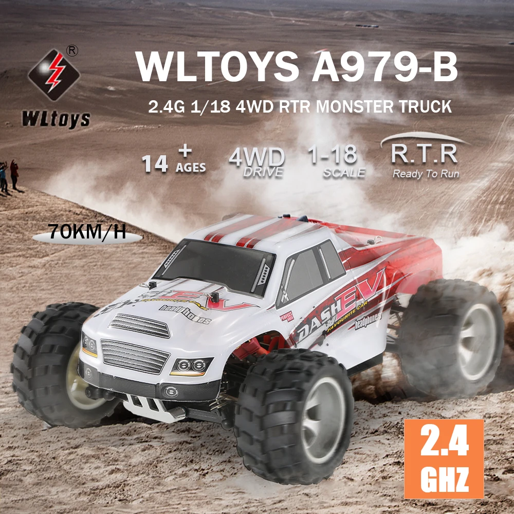 В CZ Warehouse WLtoys A979-B 2 4G 1/18 RC автомобиль 4WD 70 км/ч высокоскоростной Электрический