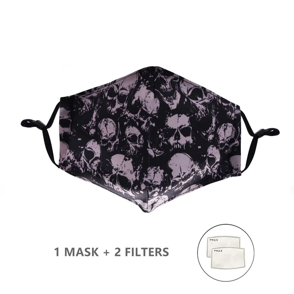 

Adult Face-masks With 2pc Fliters Floral Leaf Print Mascarillas Washable Reusable Mouth Masks Face Mondkapjes Halloween Cosplay