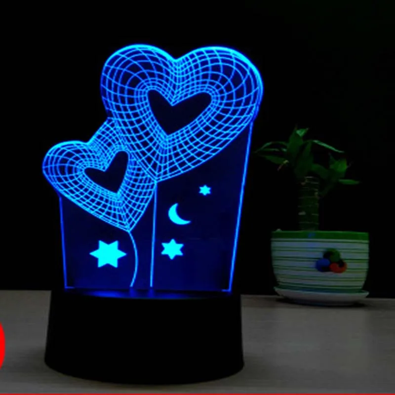 

Настольная лампа для вентиляторов, светильник для ночной игры, акриловый, комнатный светильник с иллюзией атмосферы, с зарядкой в виде серд...