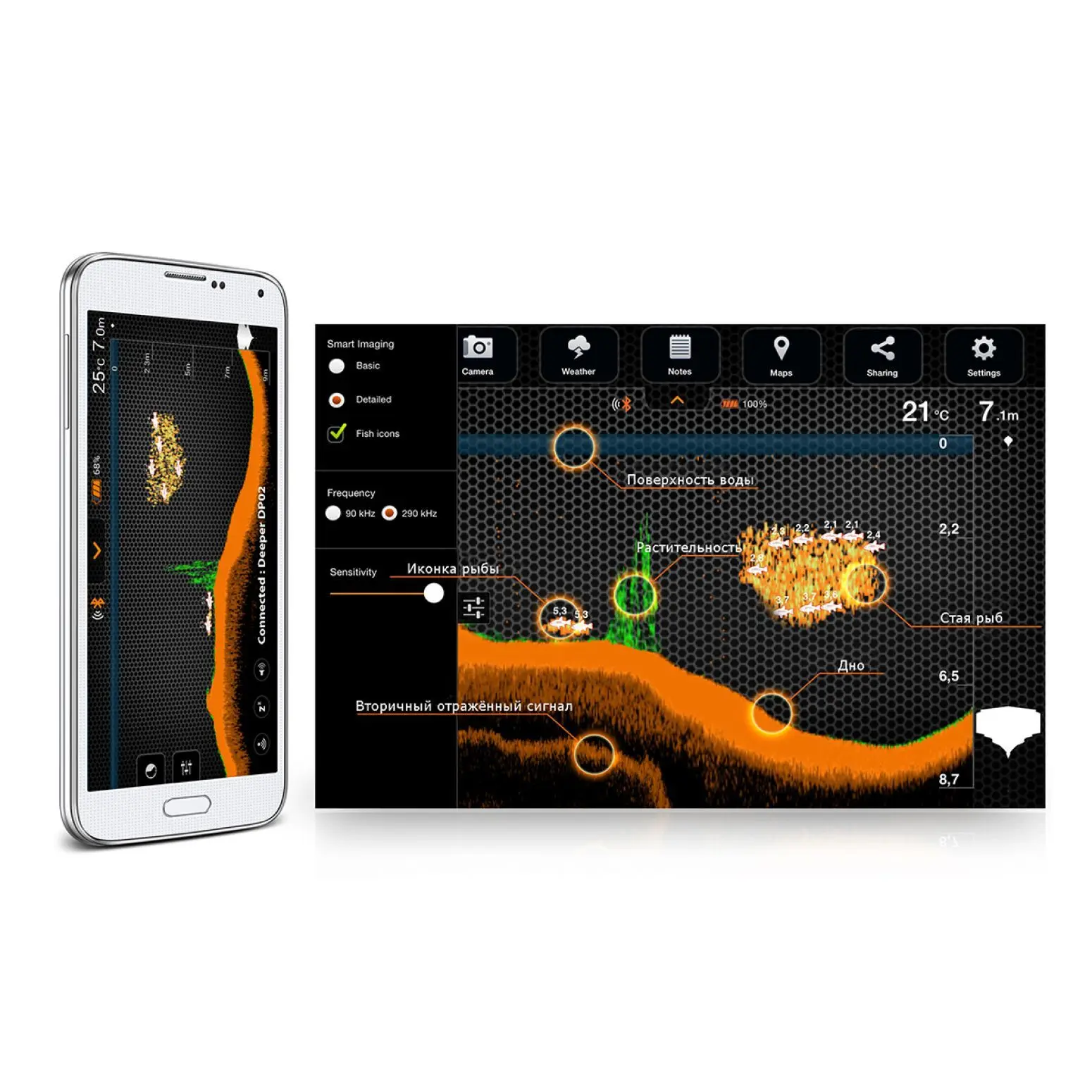 Беспроводной Эхолот Deeper Smart Sonar PRO | Спорт и развлечения