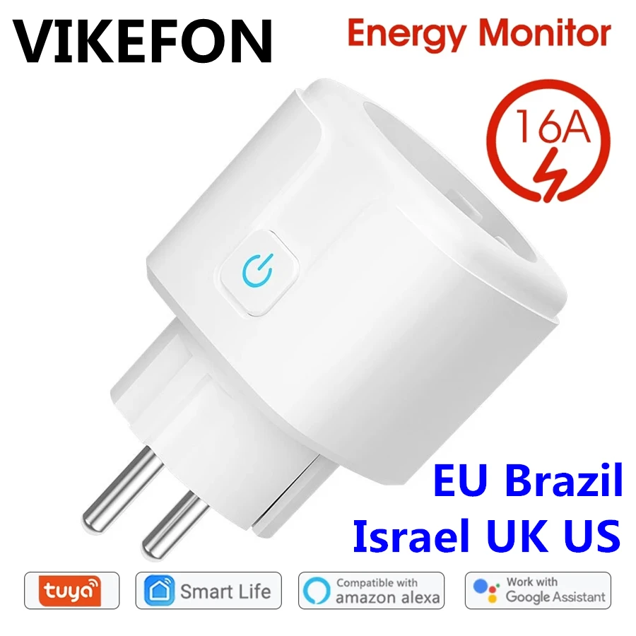 Wi Fi Smart Plug 16A ЕС Мощность гнездо Tuya Life APP Поддержка Alexa Google Home голосовой помощник