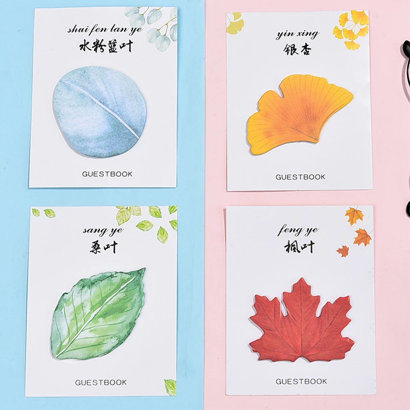 24  PCs Korean stationery Office learning Note N Sticker creative cartoon Cute Leaf styling Convenience Sticker