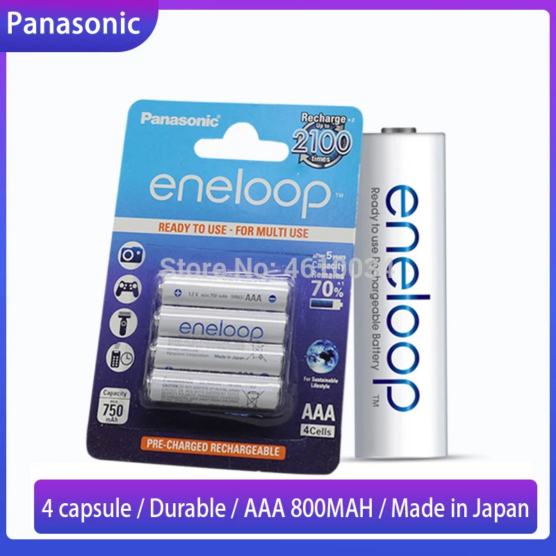

Аккумуляторная батарея Panasonic AAA, 1,2 в, 800 мАч, предварительно заряженные Ni-MH батарейки AAA для камеры, фонарика, игрушек, 4 шт.