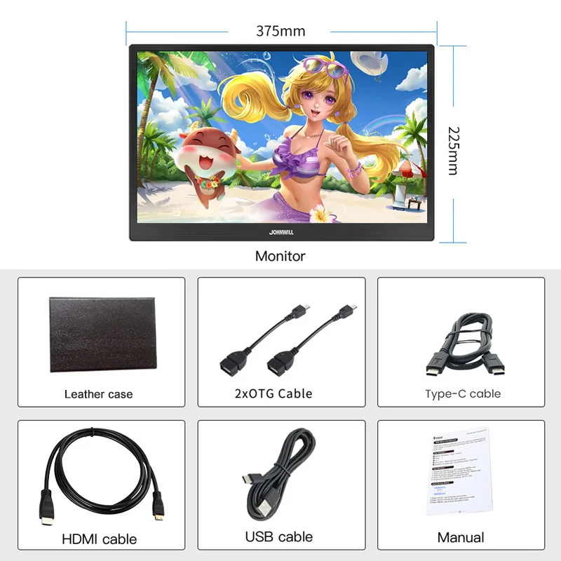 

portable gaming monitor pc 15.6 usb type c hdmi touchscreen monitor for ps4 switch Xbox phone Laptop computer led lcd display