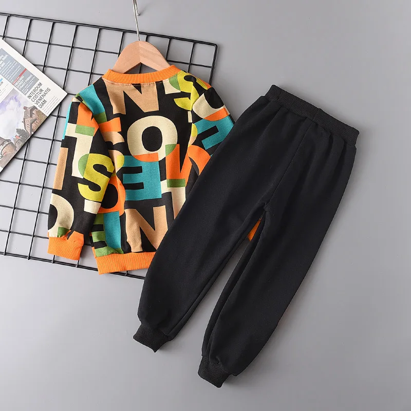 Boys Clothes Set Children's Clothing Sets Autumn Long Sleeve Sports Suits Letter Print Baby Clothes 2pcs Boy Spring Tops Pants