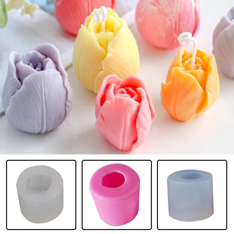 

3D Tulip DIY Candle Mold Handmade Flower Soap Silicone Mold Chocolate Cake Mold Silicone Mold Soap Forms Soap Making Supplies