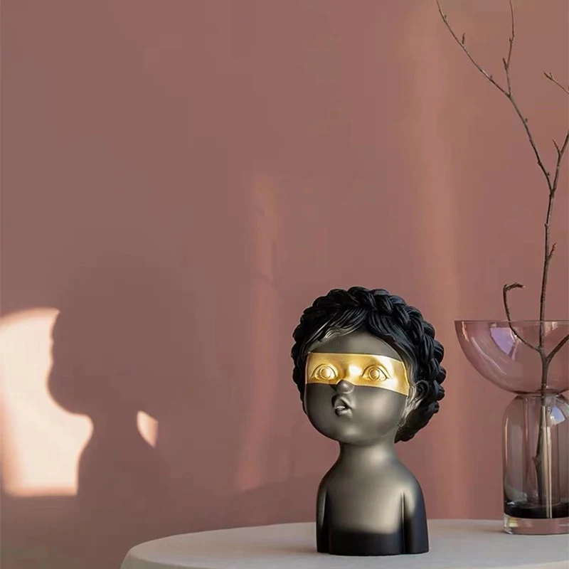 

New Creative Resin Sculpture Crafts Cute Girl Model Modern Home Decor Accessories Living Room TV Cabinet Ornaments Birthday Gift