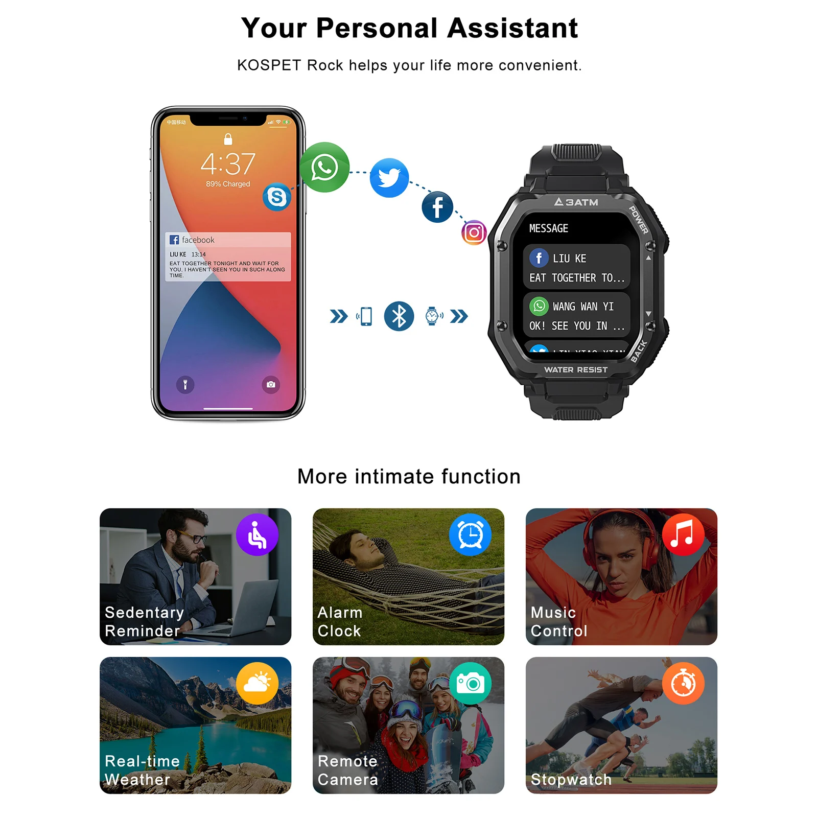 

2021 New Smart watch 3ATM Waterproof 1.69 inch TFT Screen 20 Sports Modes Fitness Tracker Blood Pressure Monitor Men Smartwatch