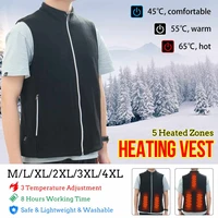 new 5 places heated vest men women usb heated jacket heating vest thermal clothing hunting vest winter heating jacket blackm 4xl