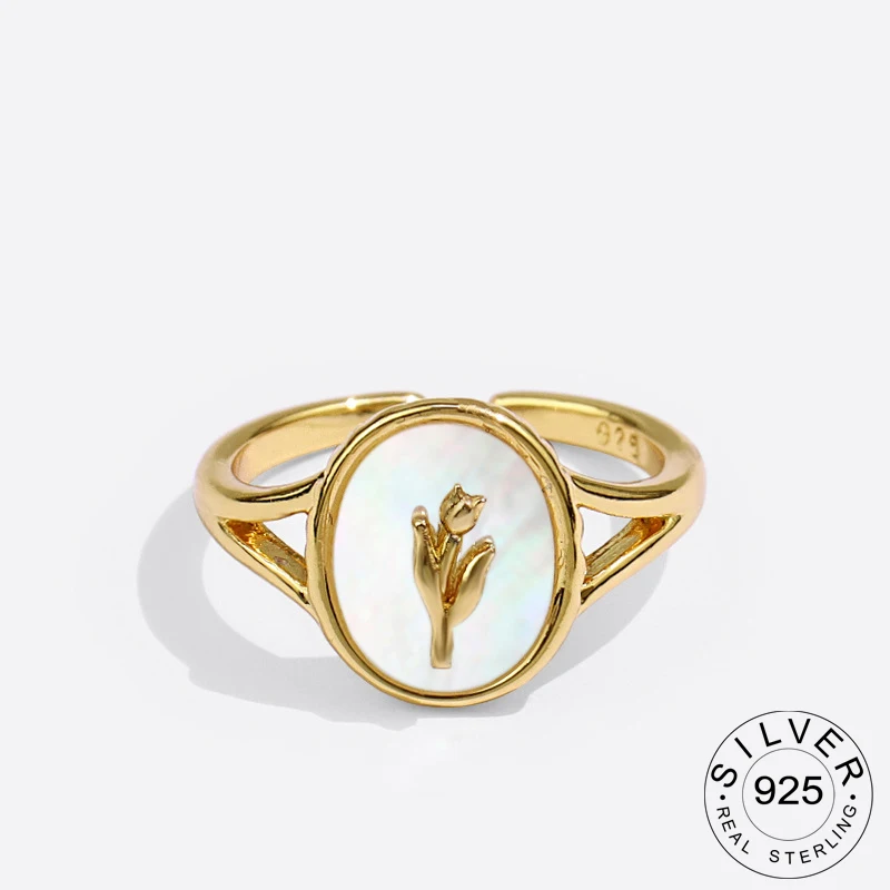 

Женские винтажные кольца из серебра 925 пробы, с овальным цветком