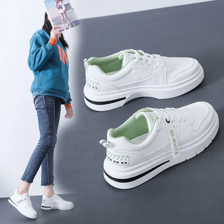 

Breathable White Shoes for Women 2021 Spring New Platform Sneakers for Female Students Street Snap Sneakers Shoes Women