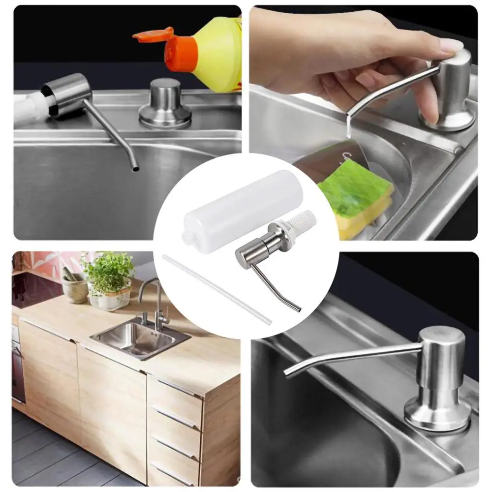 

300ML Stainless Steel Soap Dispenser Kitchen Sink Soap Hand Liquid Pump Bottle Sink Soap Dispenser