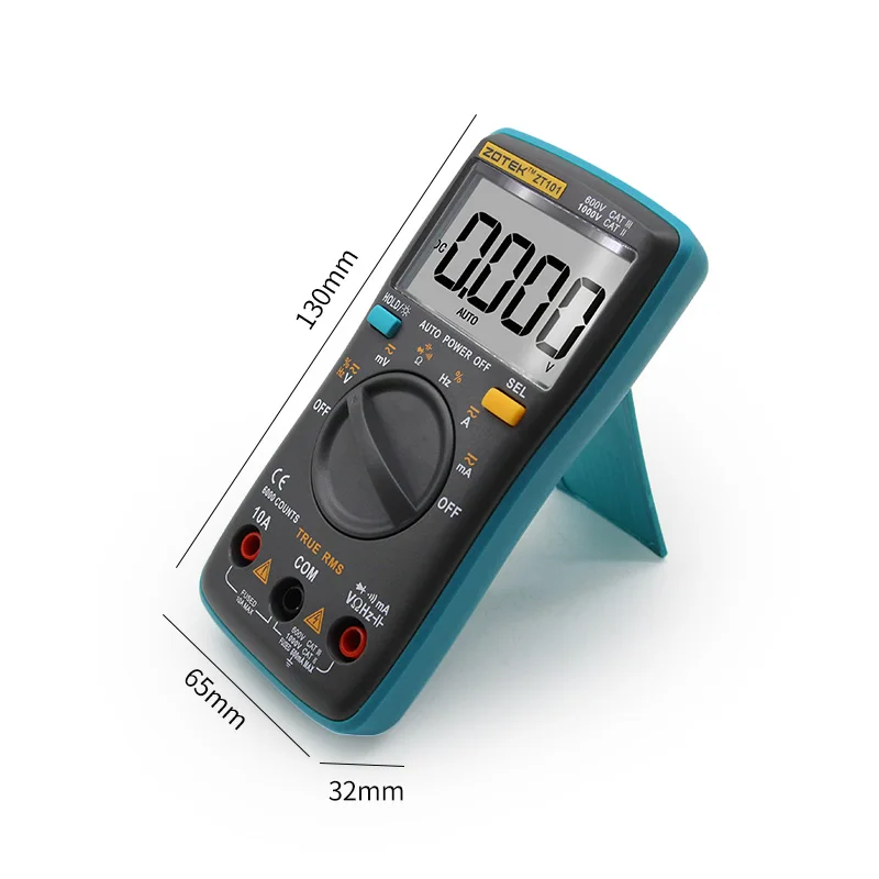 RM101 ZOYI ZT101 цифровой мультиметр с подсветкой AC/DC Амперметр 6000 отсчетов AC/DC Амперметр Вольтметр Ом портативный измеритель напряжения