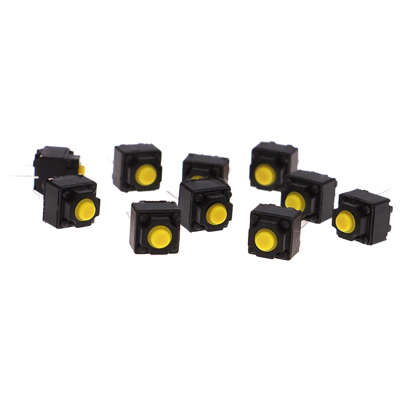 10pcs Yellow Push Mute Button 6*6*7.3 Silent Switch Wireless Mouse Wired Micro | Обустройство дома