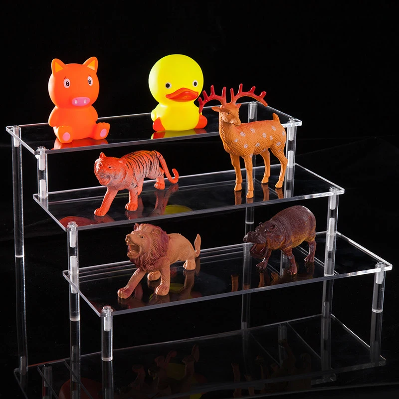 

NEW Acrylic Cosmetics Storage Rack Detachable Cartoon Character Ladder Frame Holder Toy Car Model Purse Perfume Display Stand