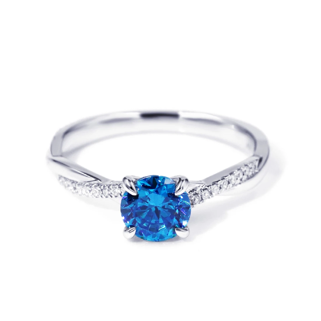 

Tianyu Gems Ring Blue Cubic Zirconia Gemstone 14K Gold Bridal Women Wedding Engagement Fine Finger Moissanite Rings 2022 Trend