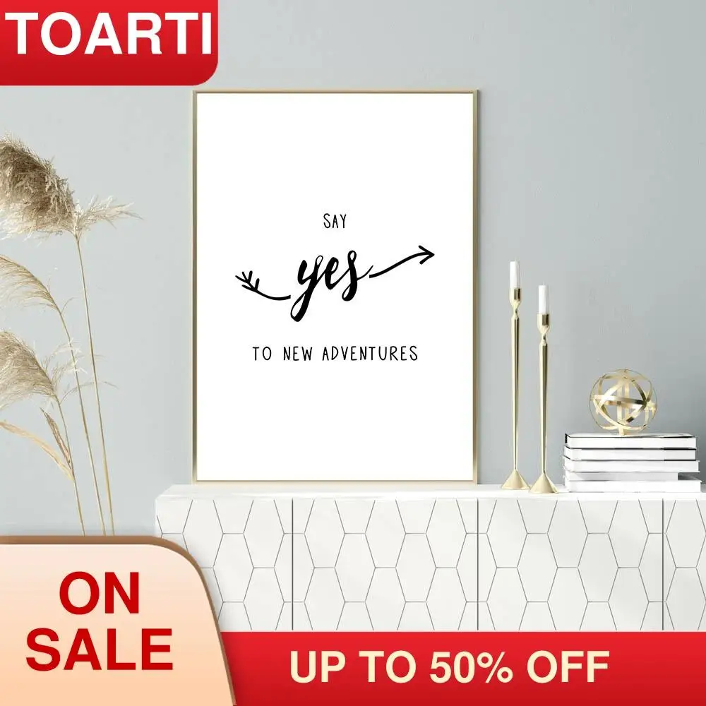 Say Yes To New Adventures холст живопись вдохновляющие мотивирующие с принтом цитатой