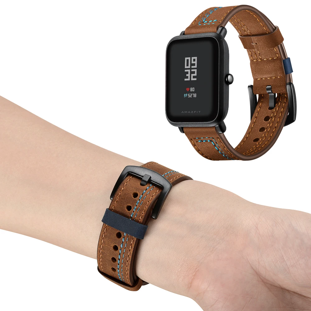 UEBN 20 мм роскошный кожаный ремешок для Huami Amazfit bip GTS& GTR 42 мм ремешок для samsung gear S2 спортивный браслет Ремешки для наручных часов