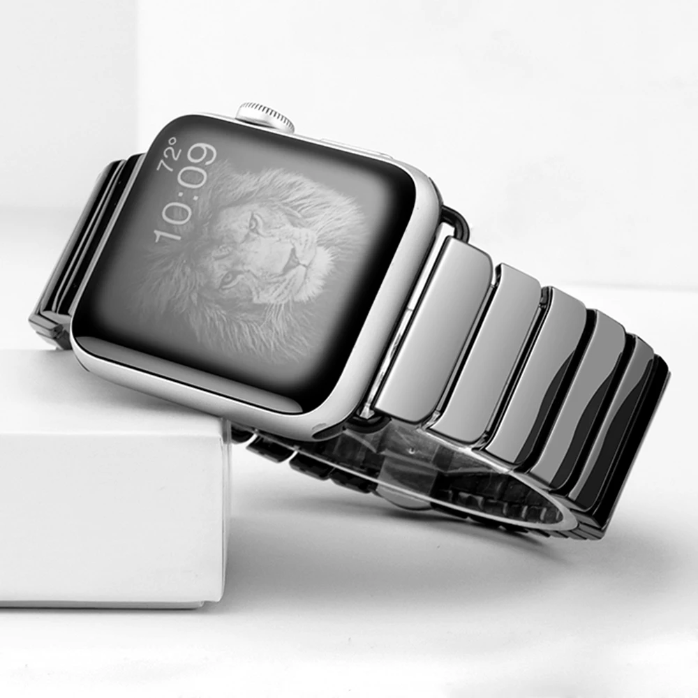 Ремешок для часов apple watch Band 44 мм 40 роскошный керамический браслет iwatch pulseira Series 5 4 3