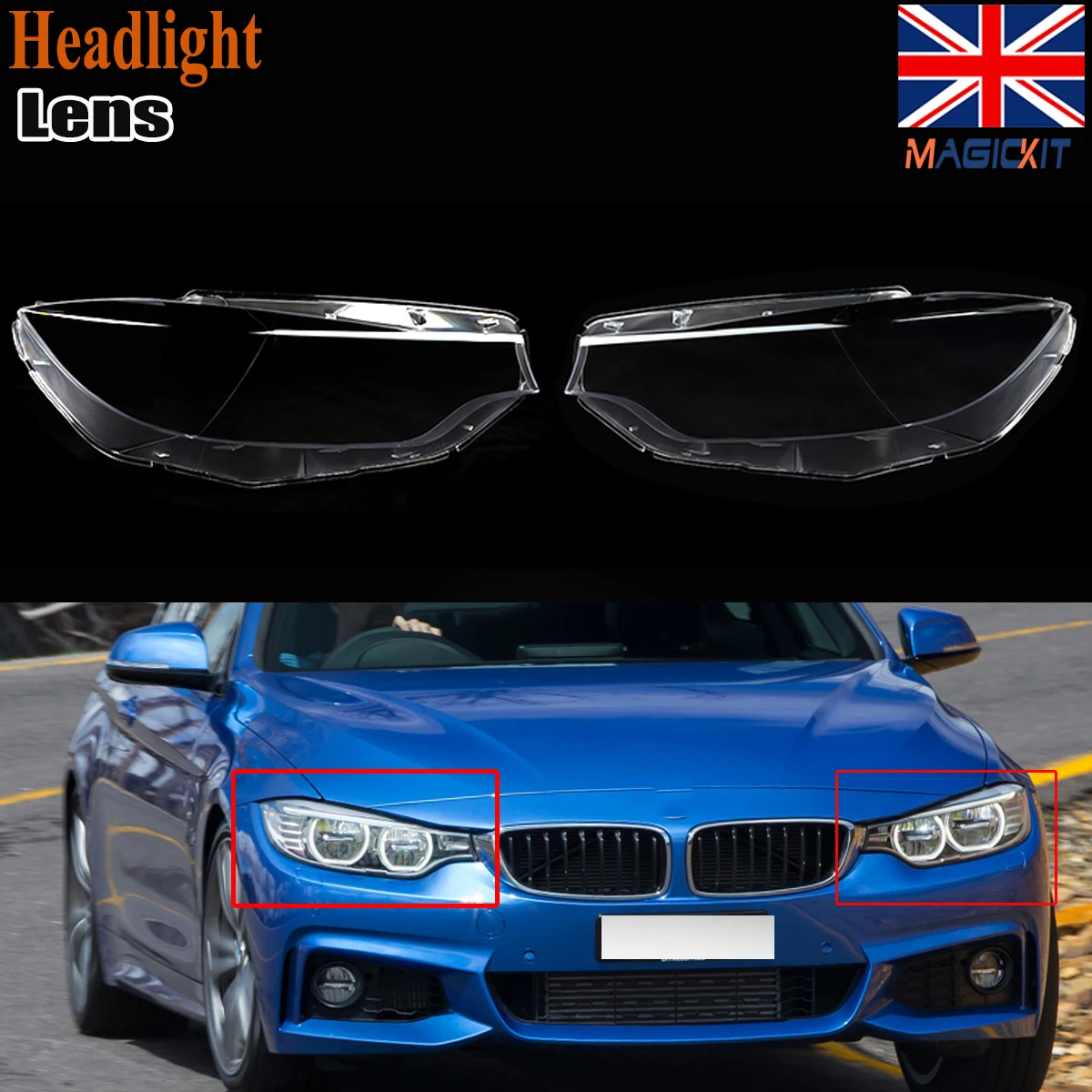 2 шт. крышка объектива фары MagicKit для BMW F32 F33 F36 420 425 428 430 F80 F82 M3 M4 2013 + | Автомобили и