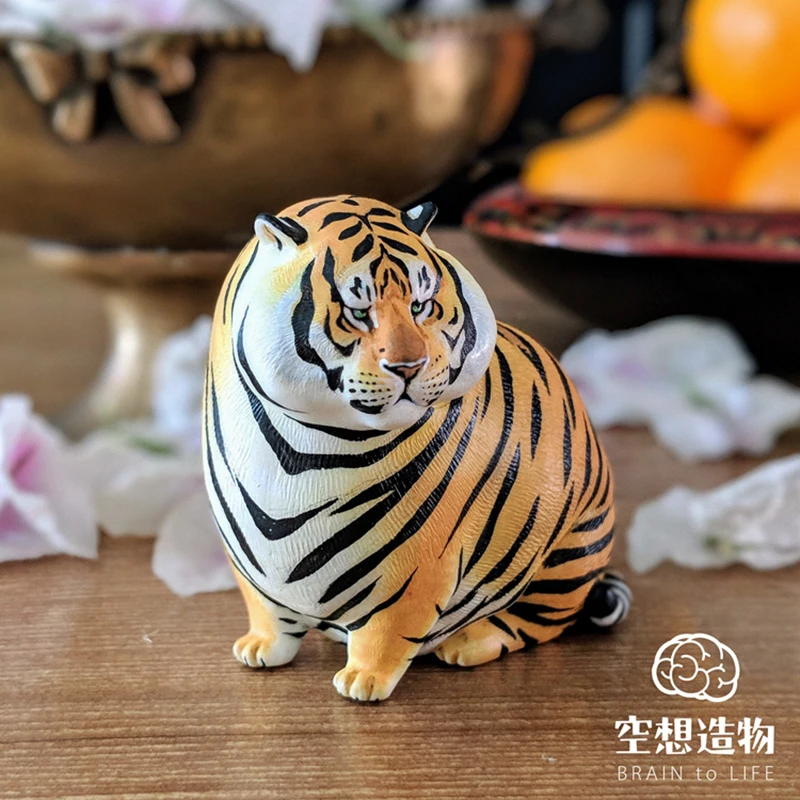 Милый толстый тигр аниме фигурка животного серия Зоопарк мини игрушка модель