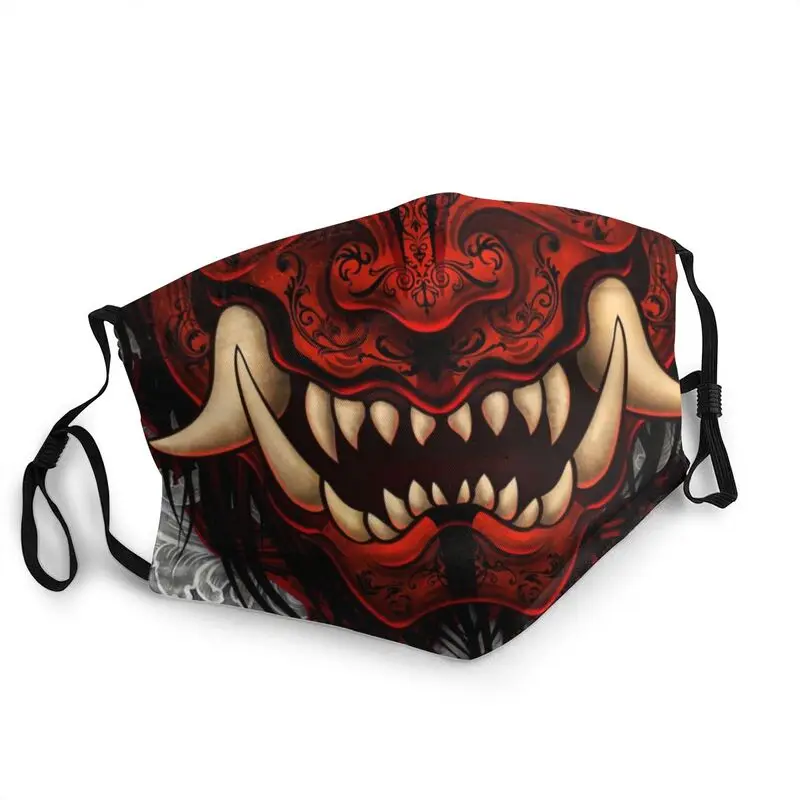 

Oni Bloody Washable Mouth Face Mask Adult Unisex Japan Samurai Demon Anti Haze Dust Mask Protection Cover Respirator Muffle