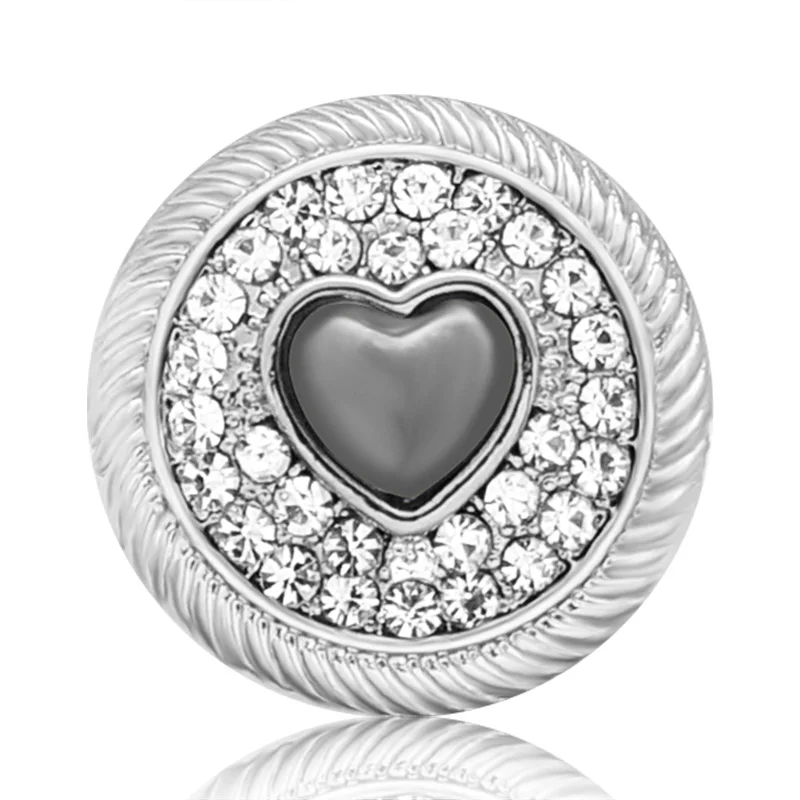 Красивая круглая стразы розовые сердца любовь 18 мм металлическая кнопка для